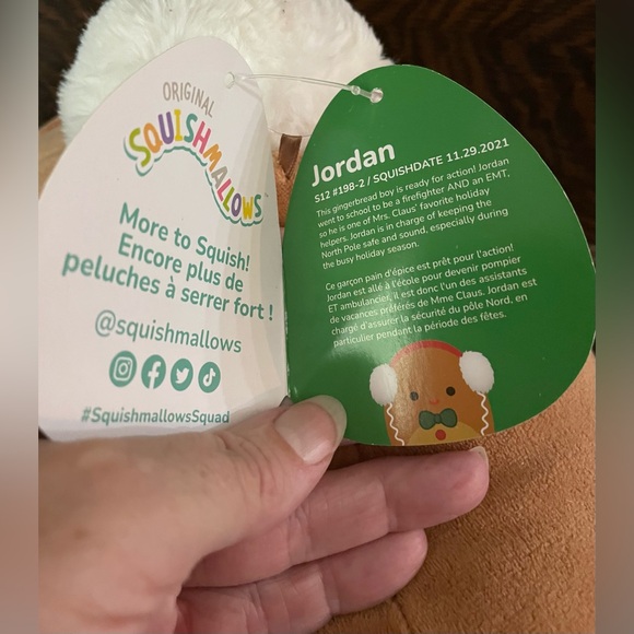 Squishmallows Jordan The Gingerbread With Earmuffs Size 12” 11/29/21 Squishdate - Picture 10 of 15